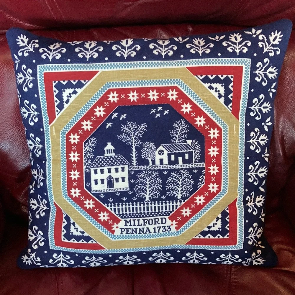 Milford Penna 1773 Double Sided Pillow Handmade
